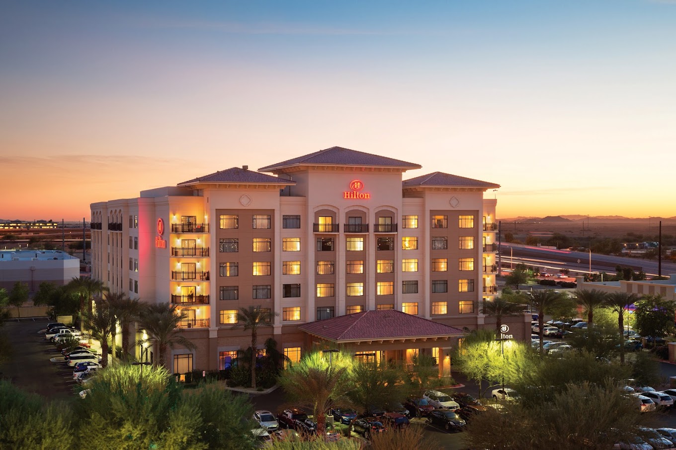 Hilton Phoenix Chandler at sunset